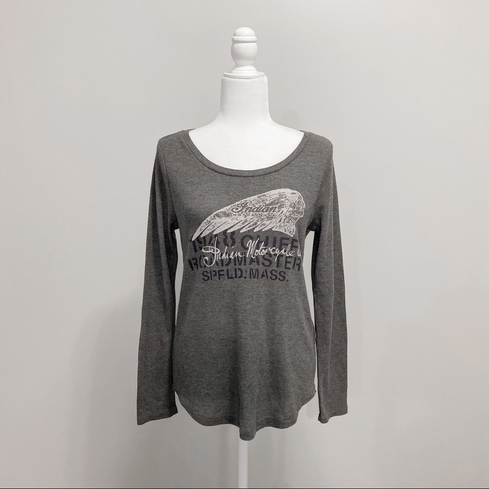 Lucky Brand Gray Indian Motorcycle Thermal Size M